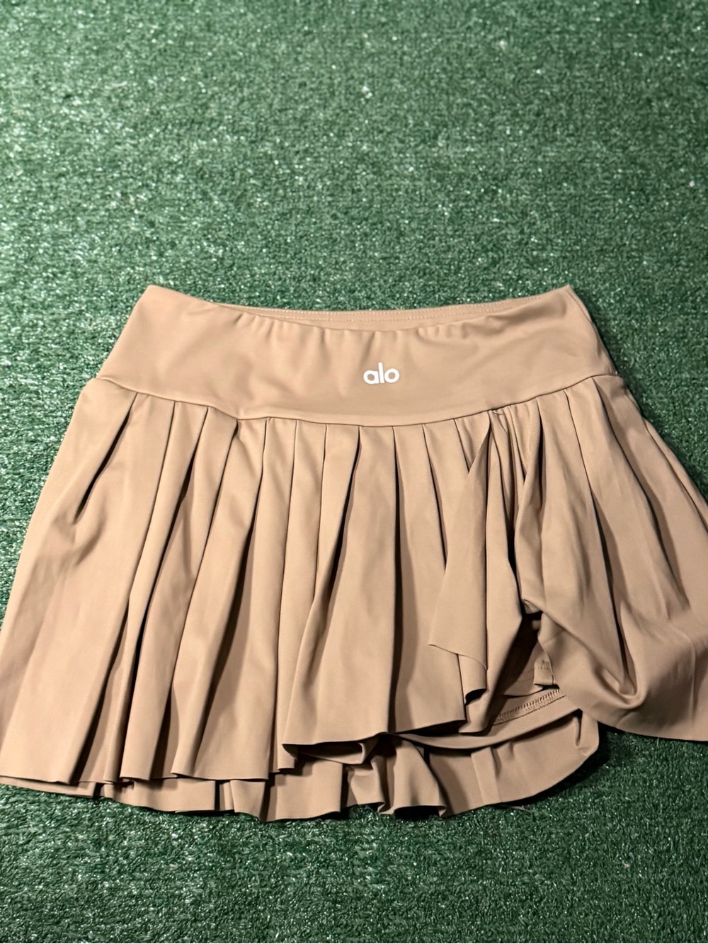 ALO Yoga Pleated Circle Skirt in Taupe